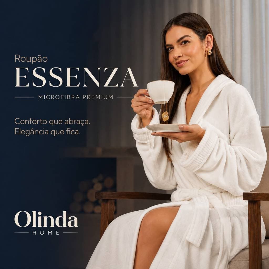 Roupão Essenza Adulto Unissex Fleece Inverno Extra Macio com Bolso e Cinto
