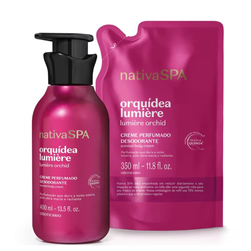 Creme Perfumado Desodorante Nativa SPA Orquídea Lumière 400ml