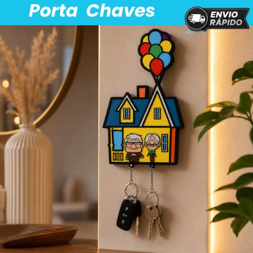 Porta Chaves + Par Chaveiros UP altas aventuras filme  Casa Decoração Colorido | Apartamento | Casal | Dia dos namorados