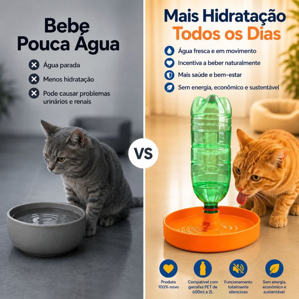 Bebedouro para Pet, Cachorro e Gato com Garrafa PET