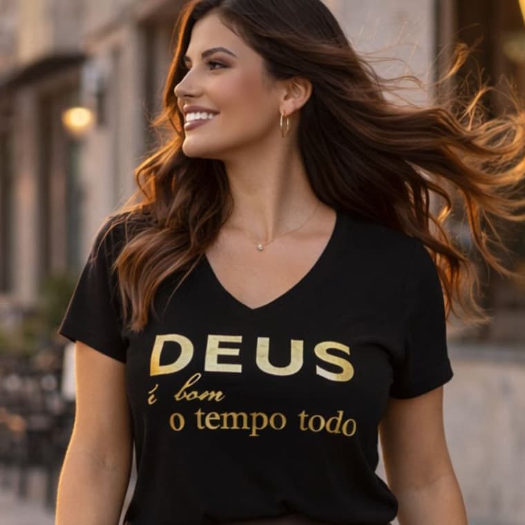 Blusa Feminina Estilosa T-Shirt  Estampas Cristã Evangelica Exclusivas Tendência Moda M ao G2 Pluz Size