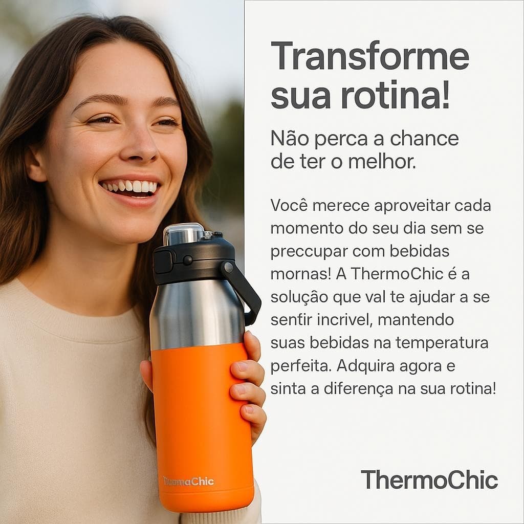 Garrafa Térmica Inoxidável 750ml Isolamento Térmico Portátil