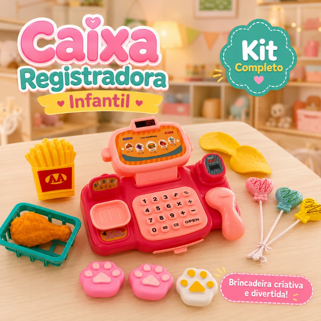 Hora Da Cozinha Brinquedo Infantil C/ Caixa Registradora