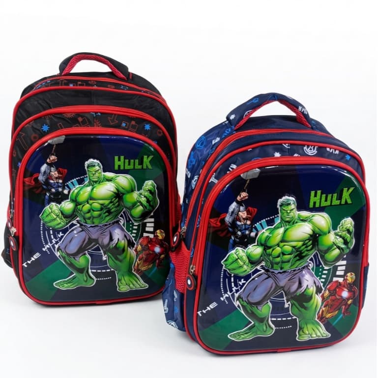 Mochila Escolar Infantil Hulk Vingadores 3D Menino Resistente