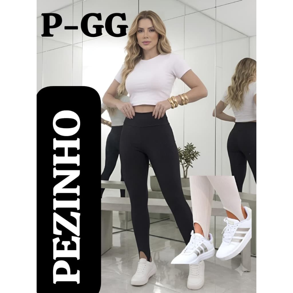 Calça Legging Feminina Estilo Skinny de Pezinho Cintura Alta Canelado Anarruga Encorpado Grosso