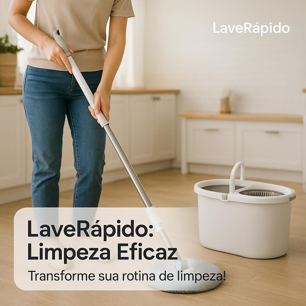 Mop Giratório com Balde Sistema de Limpeza Prática e Eficiente