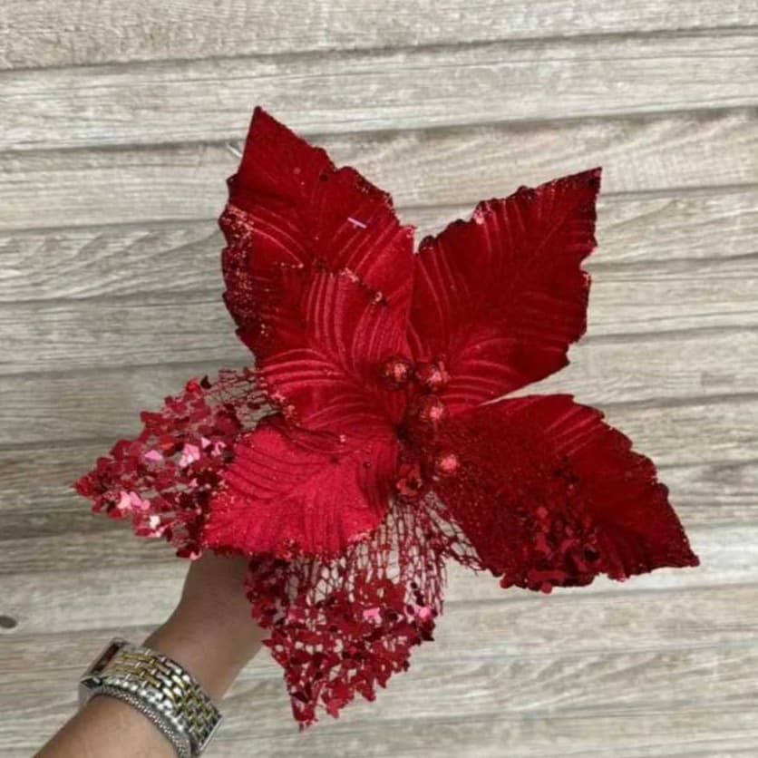 kit  Flor natalina bico de papagaio nude flor de natal