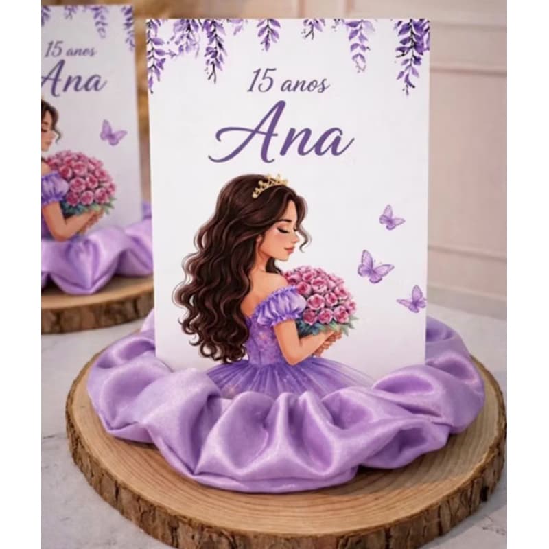 Cartão/Tag Personalizada para Xuxinha de Cetim 15 Anos Debutante Aniversário Lembrancinha NÃO ACOMPANHA XUXINHA