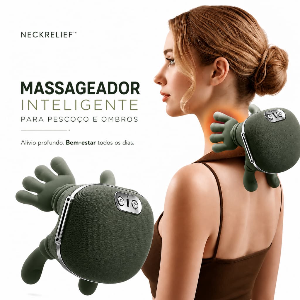 Mãos Massegeador de Pescoço 8 Pontos Aquecimento Relaxamento e Alívio Muscular dos Ombros