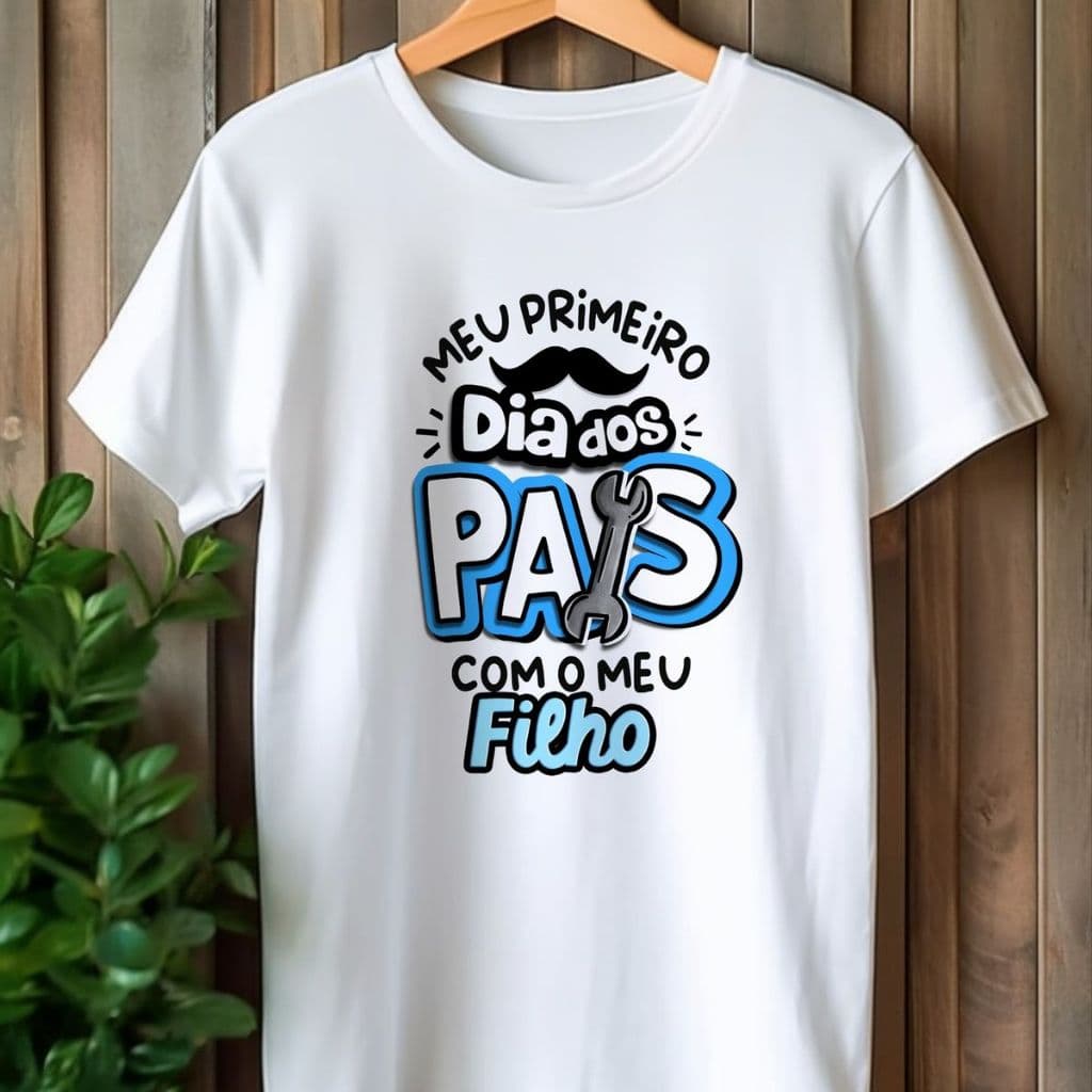 Camiseta Dia dos Pais Meu Primeiro Dia dos Pais com Meu Filho | Presente Especial para Papai | 100% Algodão