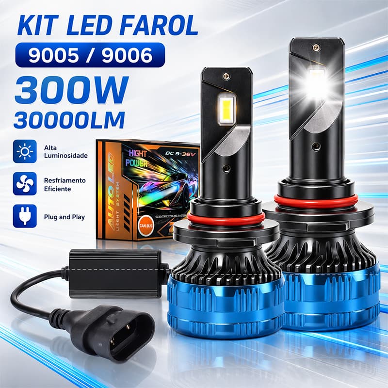 Par de Super Led Lâmpadas Para Farol de carro 30000LM Brilho Lúmen,150W 6000K, HB3/9005, HB4/9006