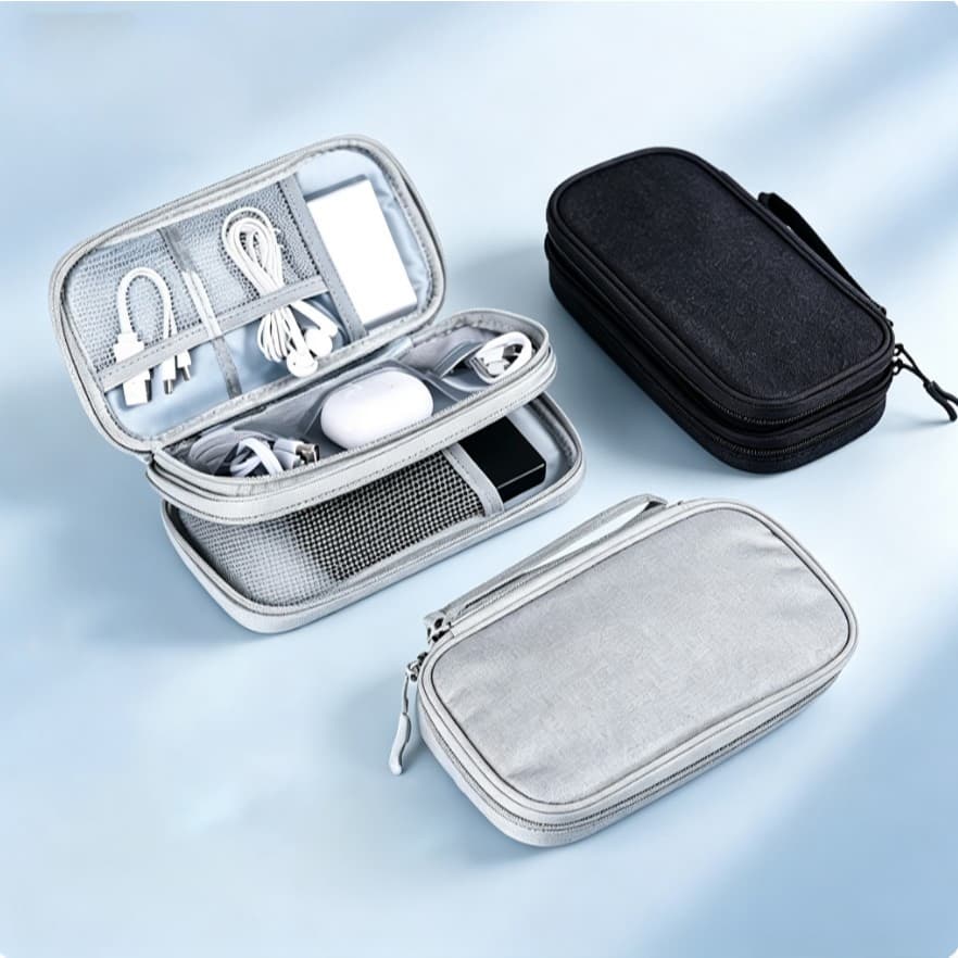 Necessaire Organizador de Cabos e Carregadores Portátil Viagem Case Organizadora para acessórios