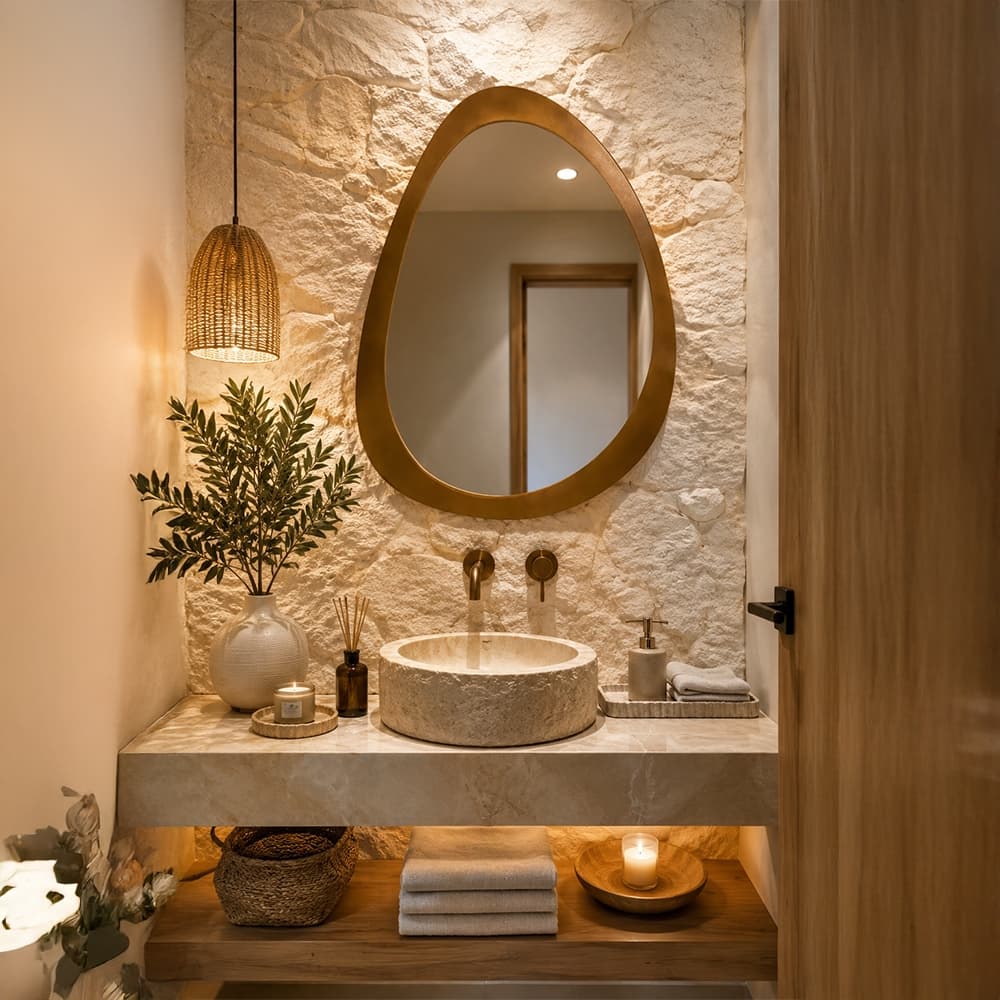 Espelho Decorativo Orgânico Assimétrico 85x65cm Moldura para Sala Quarto Lavabo e Hall