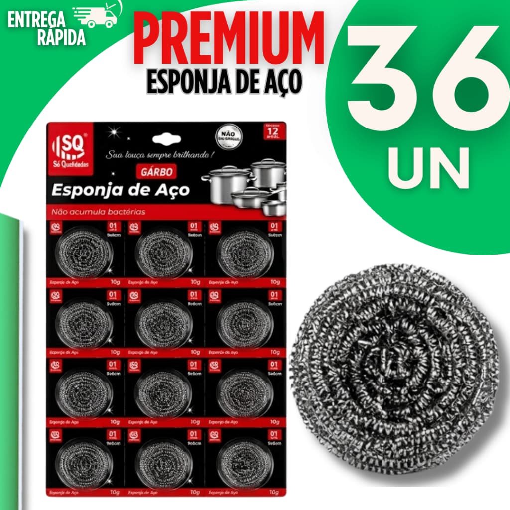Conjunto Esponja Aço Buchinha Lava Louça Limpeza Pesada Multiuso Buchas Aço Panelas Cozinhas Robustas