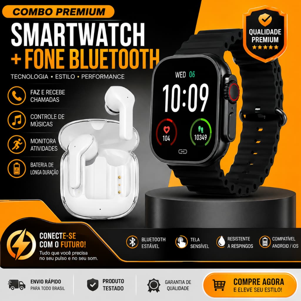 Smartwatch NR2 Ultra 2 Remosu 49mm + Fone de Ouvido Bluetooth Kit 2 em 1 Original