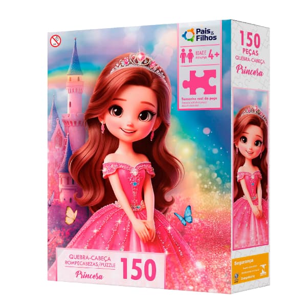 Quebra-Cabeça Princesa 150 Peças Infantil | Puzzle Educativo Pais & Filhos 4+ Anos