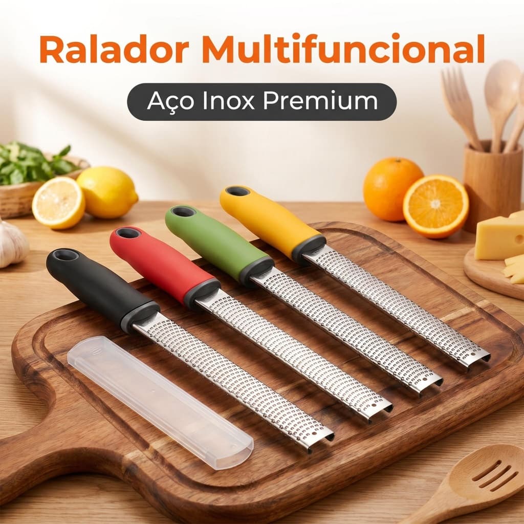 Ralador Zester Profissional Aço Inox Lâmina Super Fina para Citrinos