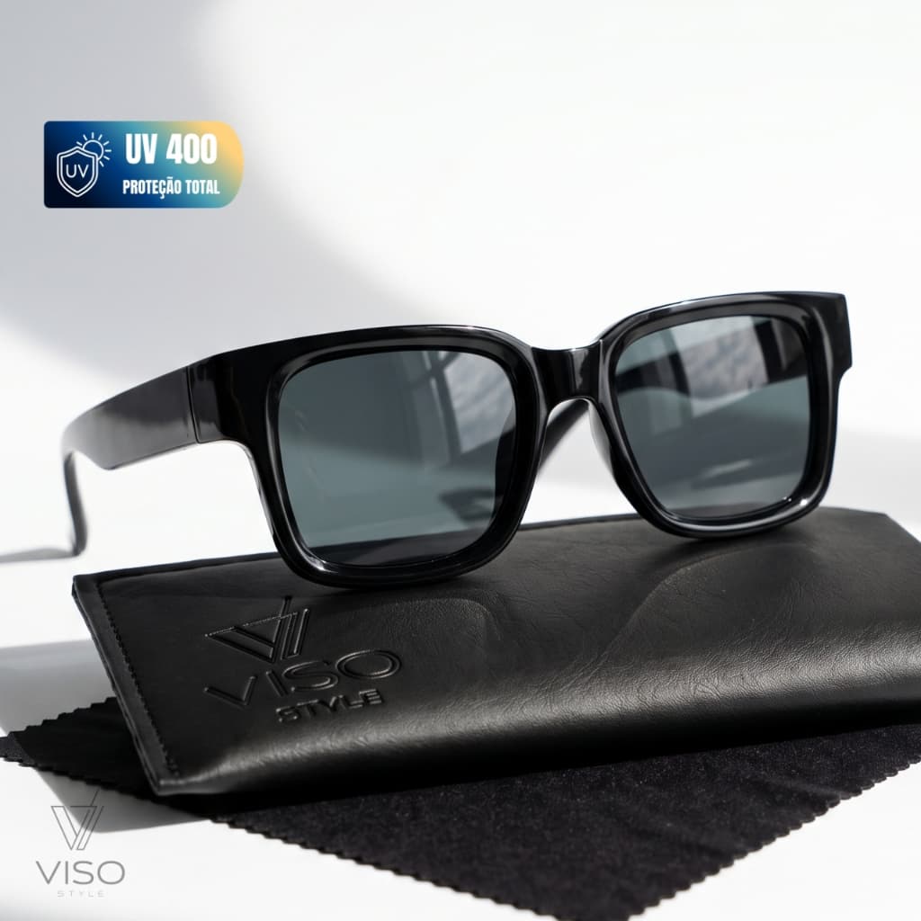 Óculos de Sol Quadrado Escuro Premium Classico Vintage Tendencia Moda Praia uv400 Masculino Feminino