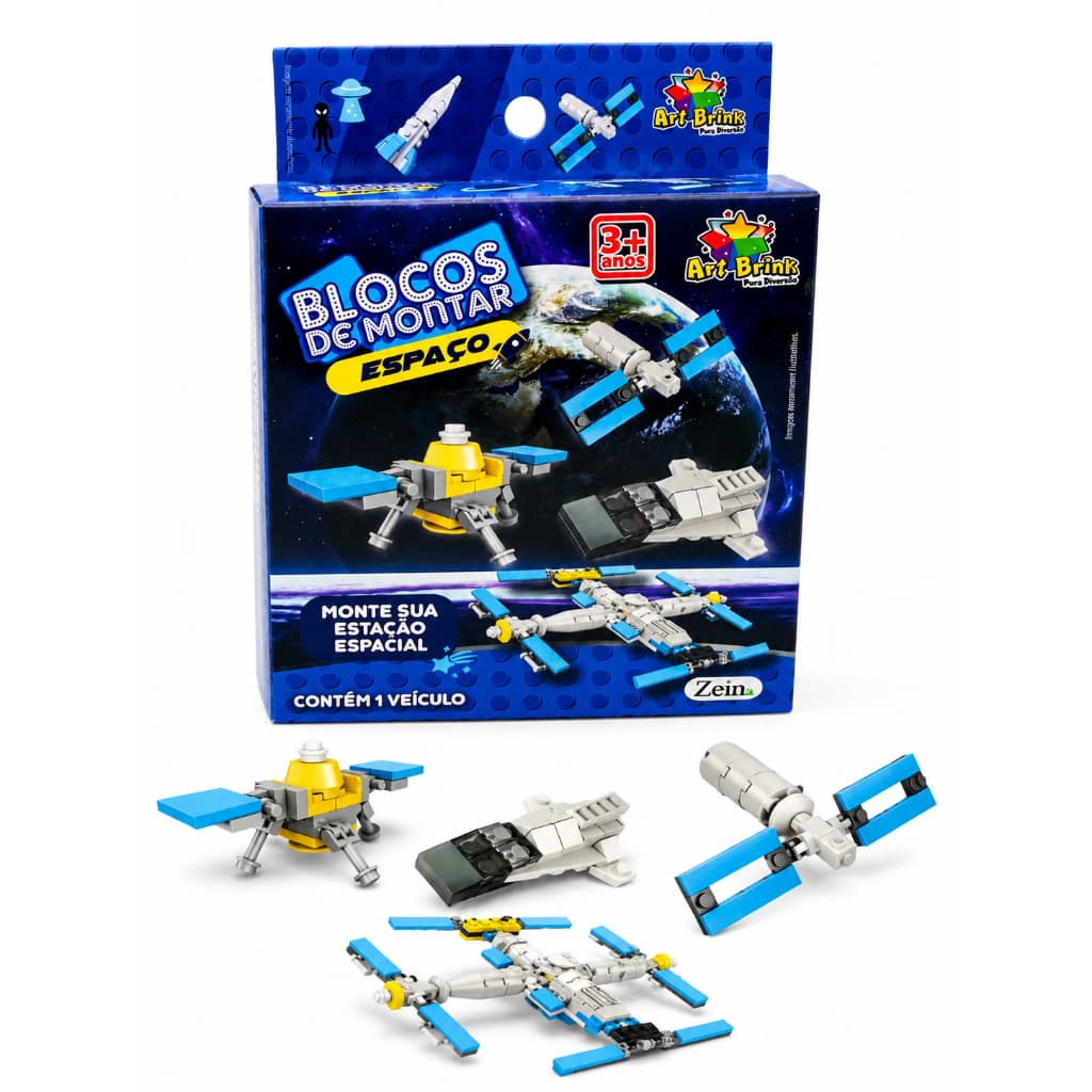 Blocos de Montar Espaço Brinquedo Educativo 8 Modelos Diferentes de Encaixe