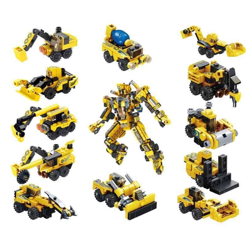 Blocos de Montar Inblox Super Construção Infantil Brinquedo Educativo Colecionável Super Robô 2 em 1 Steam +3 anos