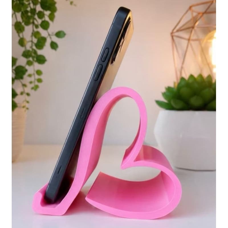 Suporte para celular decorativo e fofo de impressão 3D - Suporte de telefone de coração - Suporte celular de mesa