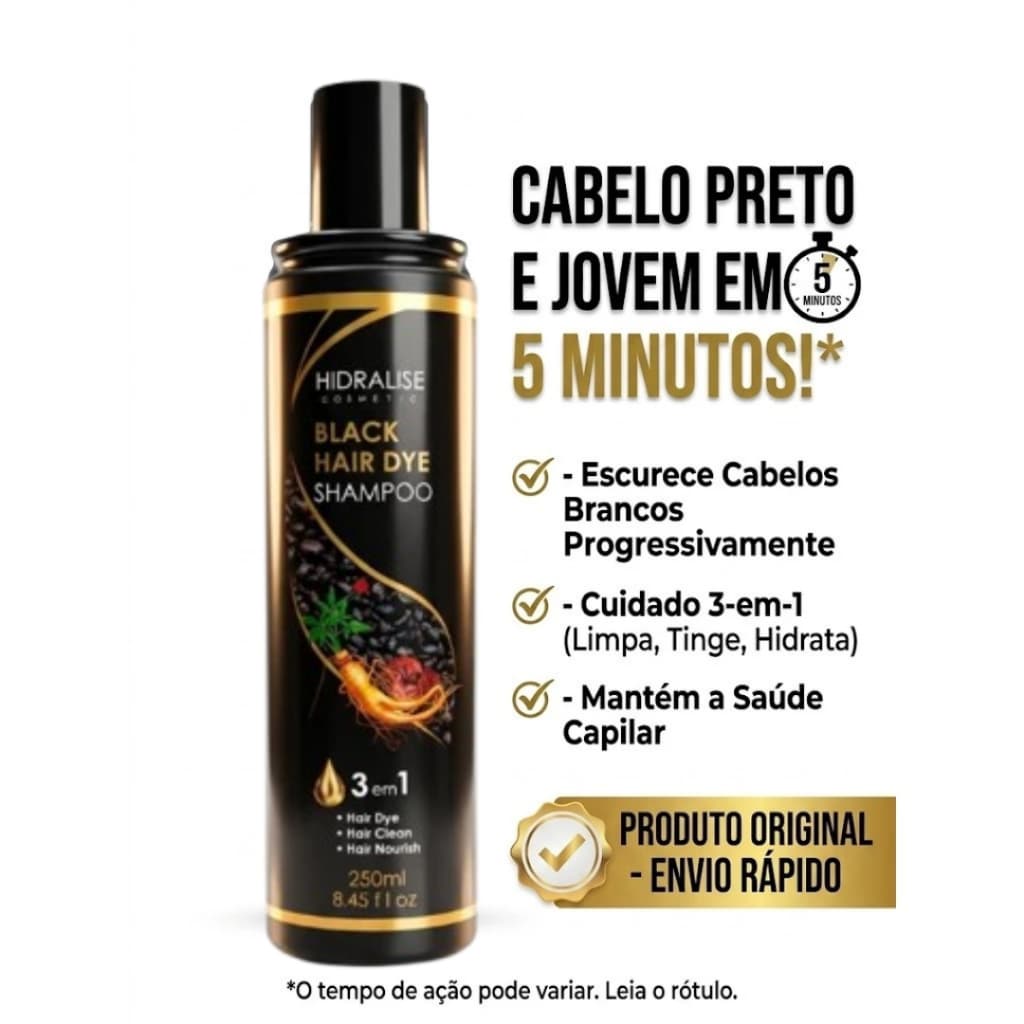 Shampoo que Pinta Cabelo e Barba Sem Química  Redução de Fios Brancos Sem Precisar Pintar o Cabelo