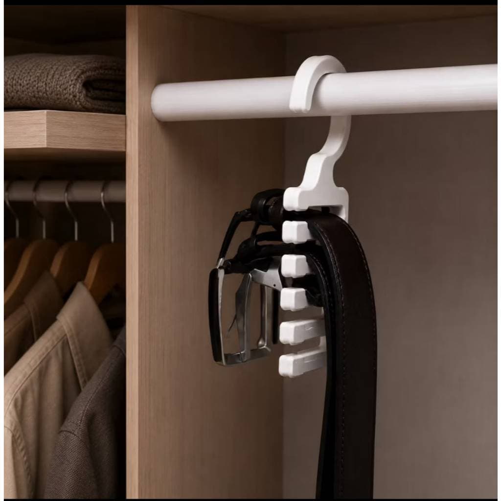 kit com 2 Cabide Para Cintos e Gravatas Organizador De Armário Preto Ou Branco