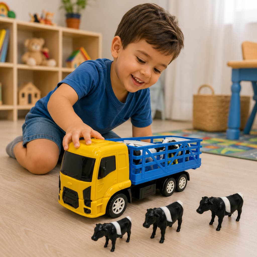 Caminhão Boi Brinquedo Menino Menina 4 Bois Presente Natal Dia Das Crianças