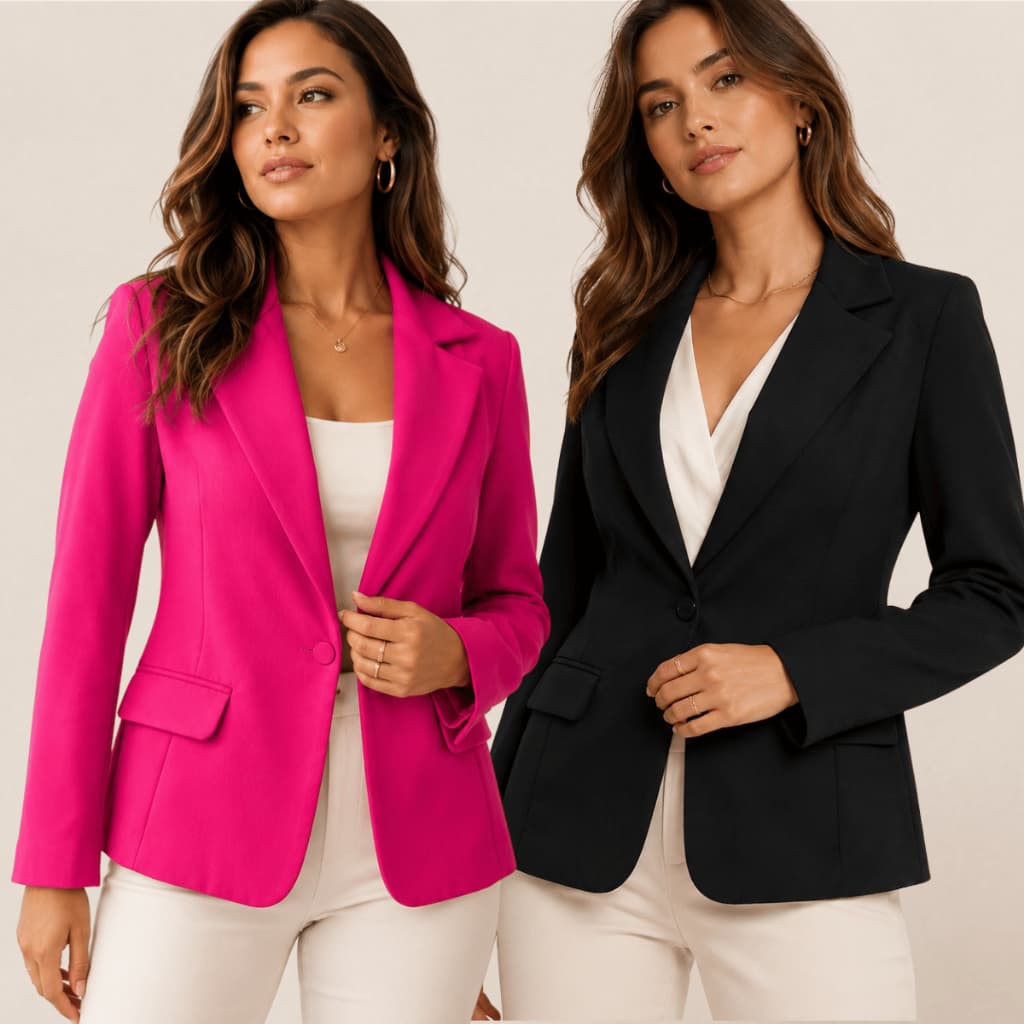 Blazer Feminino Alfaiataria Social Elegante Acinturado Casual Executivo Trabalho Escritório Reunião Sofisticado Clássico