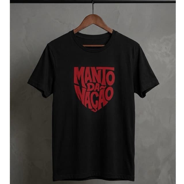 Camiseta Manto da Nação casual Vermelho e Preto unissex