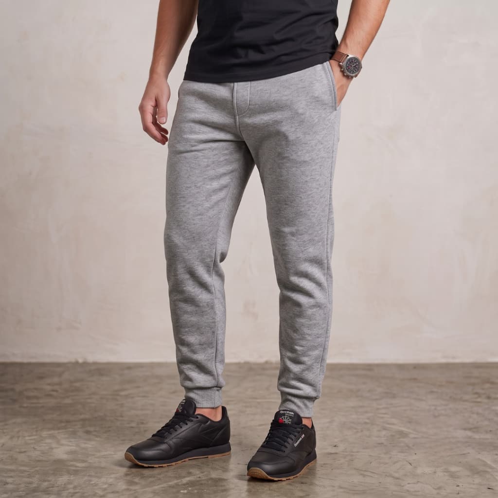 Calça Moletom Masculina Com Punho Elastico Cadarço Jogger Promoção Algodão Flanelado