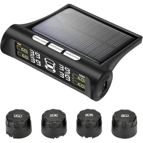 Monitor Medidor Solar De Pressão De Pneus 4 Sensores Tpms