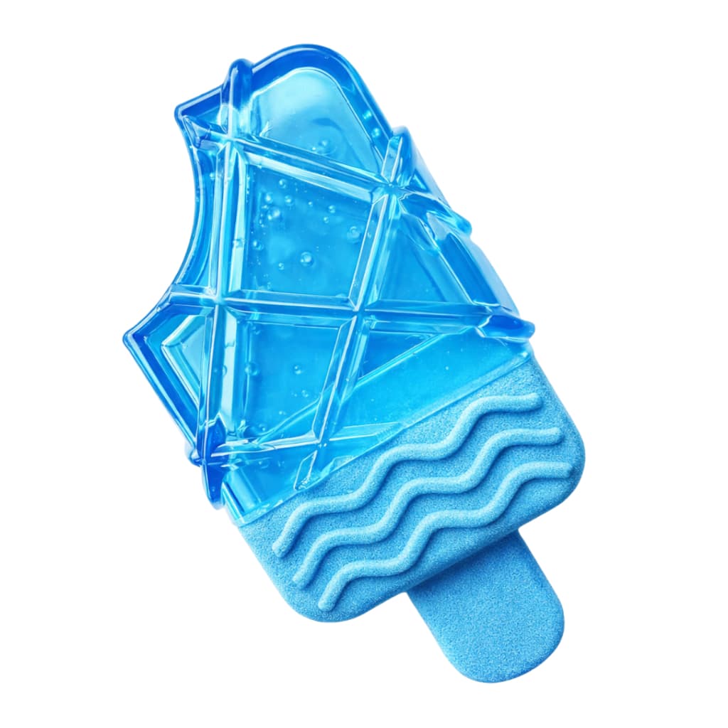 Mordedor Pet Gelado para Cães Sorvete Refrescante Resistente Brinquedo Interativo Higiene Dental