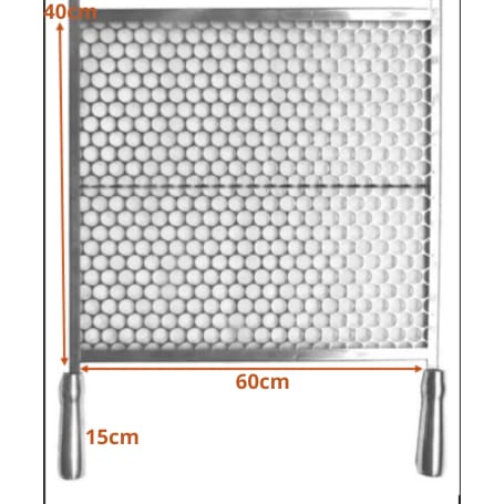 Grelha Moeda Inox 60x40 cm para Churrasqueira Aço Inox Profissional
