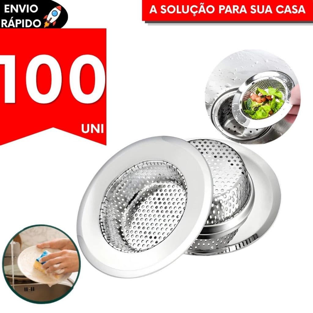 Kit Protetor de Pia Ralo Anti Entupimento Desentupidor de Pia Rede De Captação Ralinho