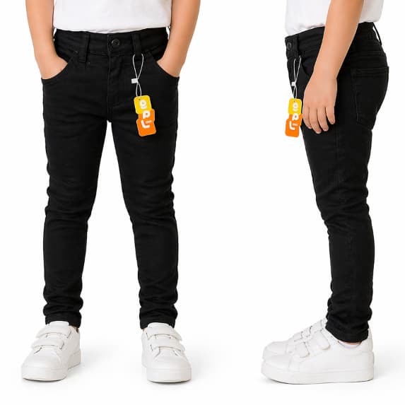 Calça Preta Infantil Menino Esporte Fino Sarja Bolso Embutido