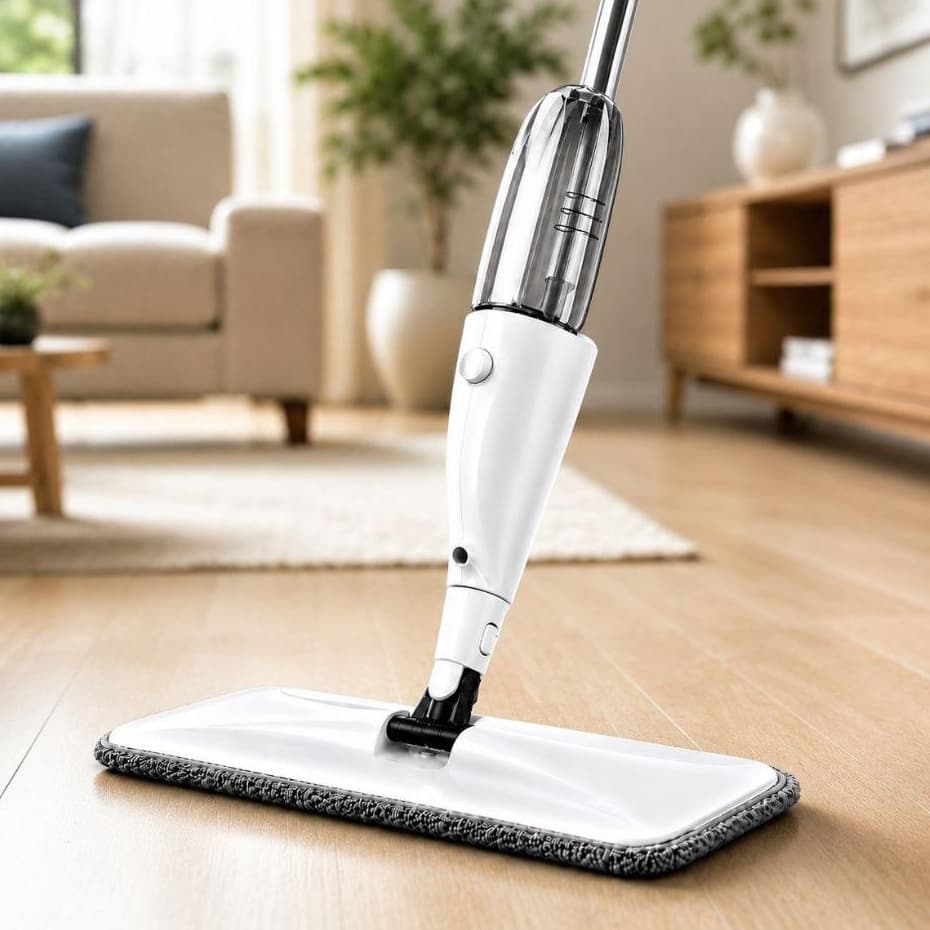 Mop Spray Com Reservatório 126cm Refil Microfibra Lavável Sem Balde Limpeza Prática