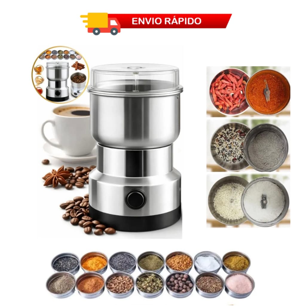 Moedor multifuncional de café elétrico aço inoxidável Máquina de Moinho moer grãos Temperos multiuso temperos