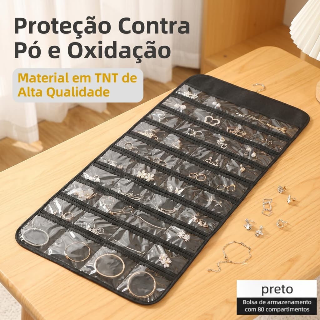 Bolsa Portátil Para Guardar Brincos Anéis Colares