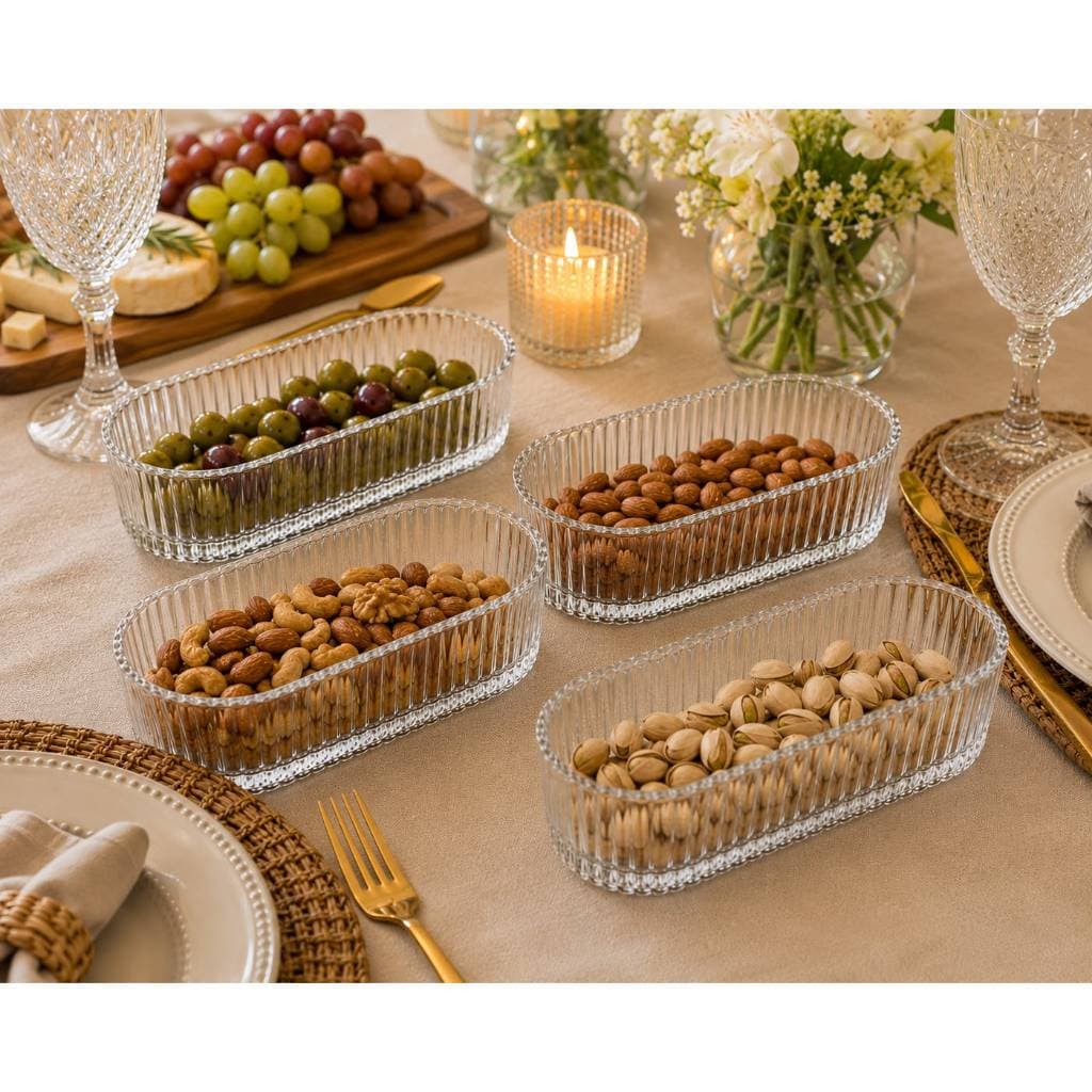 Petisqueira Oval Lines 16,5cm x 7,5cm x 5cm Cristal - Wolff