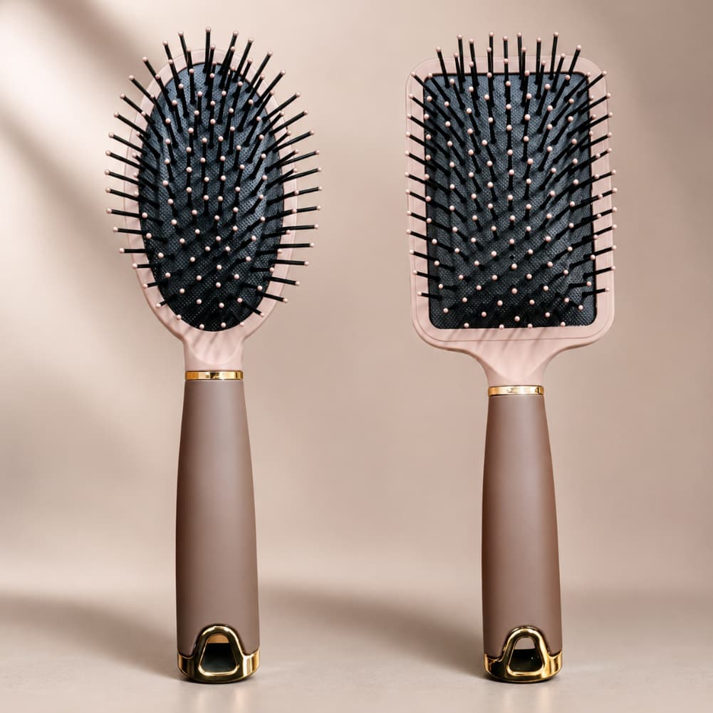 Escova de Cabelo Profissional Cerdas Macias Almofadada Modelo Oval ou Raquete Pente Magico