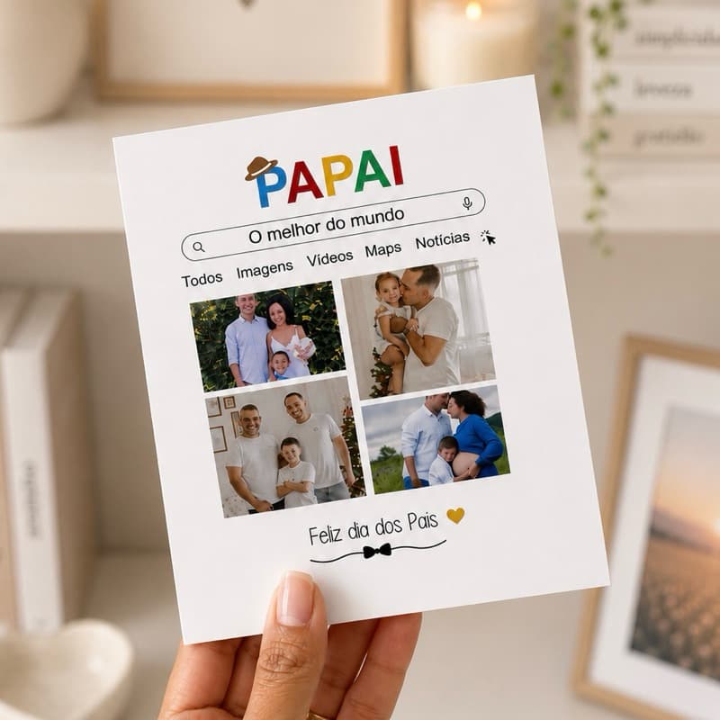 💙 Quadro Dia dos Pais 10x12 | Frente e Verso Personalizado
