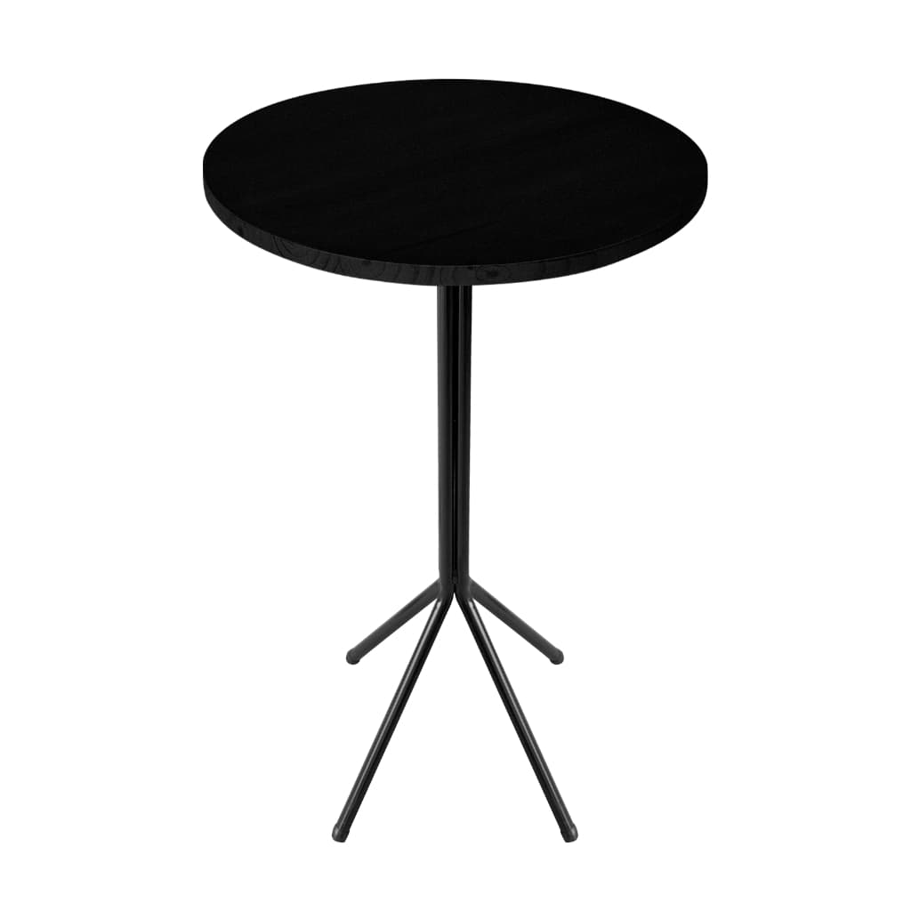 Mesa Bistrô Alta Industrial Evitra Estrutura Aço Tampo Redondo MDF Cozinha Bar Gourmet Várias Cores