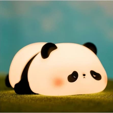 Luminária de Silicone Noturna Sensor De Toque Recarregável USB Panda  Fofos Luz Quente Abajour