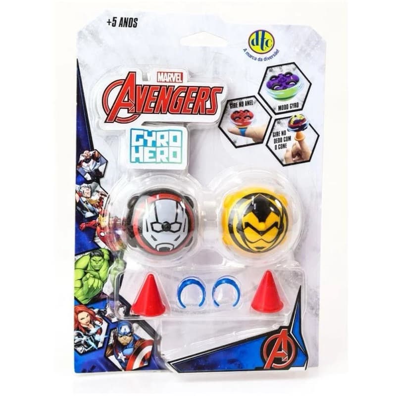 2 Pião Gyro Hero Marvel Avengers Hulk E Thor
