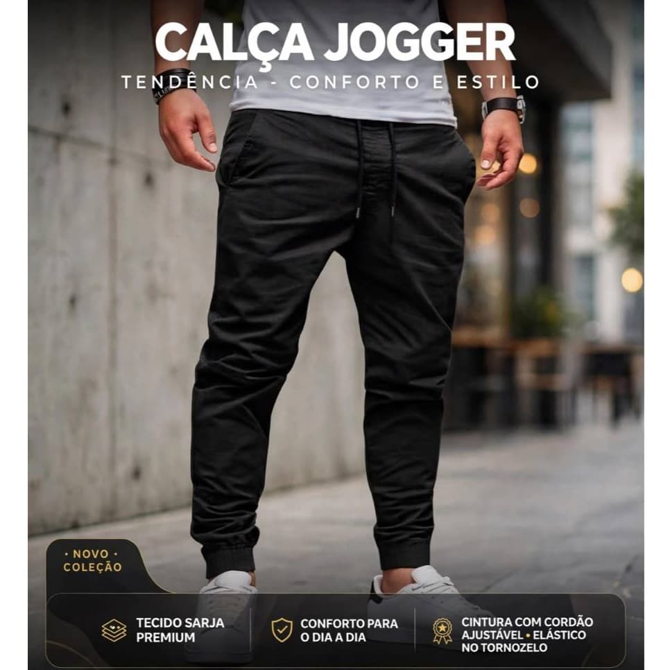 Calça Jogger  Masculina Confortável e Versátil Direto do Maior Fornecedor de Jogger do Brás