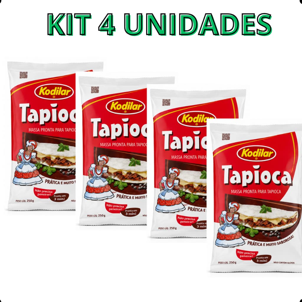Kit 4 Tapioca Kodilar 400g- Massa Pronta Em 3 Minutos