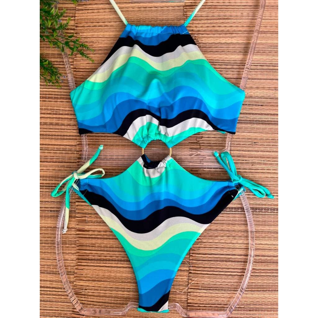 Maiô Feminino Fio Duplo Com Bojo Detalhe De Argola