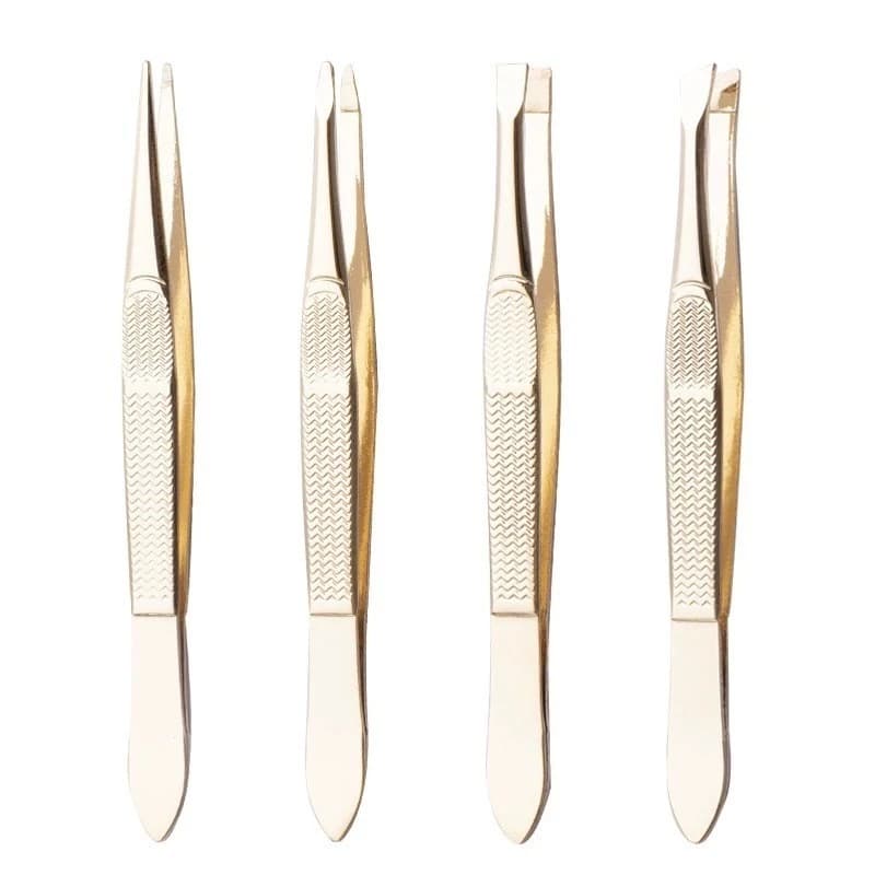 Kit 4 Pinça Profissional Em Aço Inoxidável Para Sobrancelha Remoção De Pelos Sobrancelha