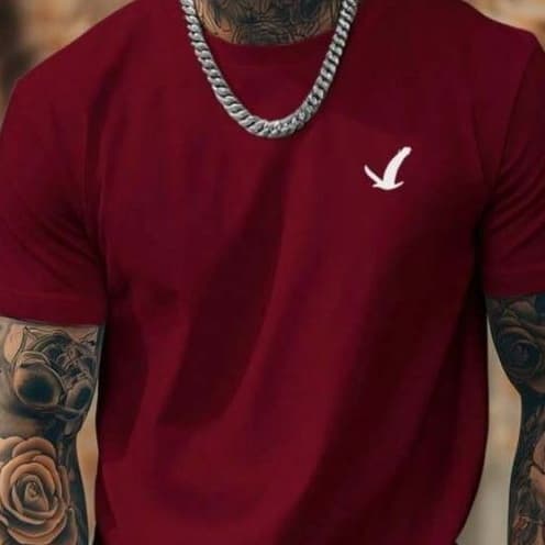 Camiseta Masculina Pássaro Lançamento Tendência Camisa 30.1 100% Algodão